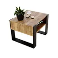 Produktbild: Couchtisch KARO rechteckiger Kaffeetisch aus Holz Modern Teetisch 65 x 53,6 45cm massiv und stabil (Halifax Eiche/Schwarz)