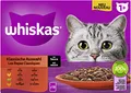 Produktbild: Whiskas 1+ Katzennassfutter – Klassische Auswahl in Sauce, 12x85g (1 Packung) – Hochwertiges Nassfutter in 12 Portionsbeuteln für eine glückliche Katze ab 1 Jahr