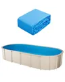 Produktbild: VEVOR Ovale Poolfolie, 610x375x147 cm, Innenfolie Ersatzfolie Innenhülle Schwimmbadfolie Überlappungsfolie aus Vinyl in Standardstärke, für oberirdische Pools mit 132 cm hohen Wänden, einfarbig