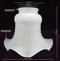 Produktbild: Lampenschirm Glas matt Rand Weiß Antik Stil RETRO Glasschirm Blüte NEU