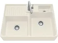 Produktbild: Villeroy & Boch Sp�lstein Doppelbecken Ivory - 6323 91 FU Keramiksp�le inkl. Hahnloch 1