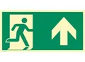 Produktbild: moedel Fluchtwegschild „Notausgang rechts Pfeil oben“, nach ISO 7010 E002, Kunststoff, langnachleuchtend, B 400 x H 200 mm
