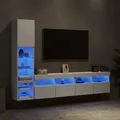 Produktbild: Vidaxl - 4-tlg. Wohnwand Mit Led-beleuchtung Weiß Holzwerkstoff