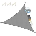 Produktbild: Sol Royal Sonnensegel dreieckig Wasserdicht 3x3x3m Terrasse – Sonnensegel Balkon Segeltuch UV Sonnenschutz Garten Pool Camping Sonnenschutz Segel Grau – PS9