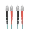 Produktbild: helos LWL Patchkabel OM3 Duplex 3,0mm ST-ST 50/125µm aqua 3m LSZH