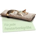 Produktbild: Knupis Katzen Fensterliege Fensterbank rutschfest - Selbstwärmende Katzenmatte für Fenster 90x28cm - Weich & Kuschelig - Waschbarer Bezug (Braun)