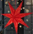 Produktbild: BRUBAKER LED Stern 3D Weihnachtsstern zum Aufhängen - LED Papierstern mit Timer, Batteriebetrieben und Beleuchtet, LED fest integriert, Warmweiß, 60 cm Adventsstern mit modernem Muster - Leuchtstern Deko Weihnachten