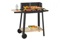 Produktbild: casa.pro Holzkohlegrill, »Ari« Grillwagen 78x86x30cm Schwarz/Holz