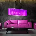 Produktbild: Decken Pendel Design Hänge Lampe Leuchte Chrom Purple Beleuchtung Ess-Zimmer
