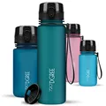 Produktbild: 720°DGREE Trinkflasche Kinder 500ml “uberBottle“ softTouch +Sieb - Auslaufsicher, BPA-Frei - Flasche für Schule, Sport, Fitness - Wasserflasche aus Tritan - Schmal, Leicht, Stoßfest, Wiederverwendbar