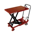 Produktbild: HOLZMANN-MASCHINEN Scheren-Hubtischwagen, max. Tragfähigkeit: 150 kg, Gabellänge x Gabelweite: 74 x 50 - rot