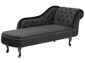 Produktbild: Beliani Retro Chaiselongue Samtstoff rechtsseitig schwarz Nimes