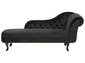Produktbild: Retro Chaiselongue Samtstoff rechtsseitig schwarz Nimes