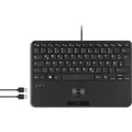 Produktbild: Perixx PERIBOARD-526 H DE, Kabelgebundene Mini-USB-Tastatur, Trackball, USB Hub