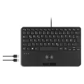 Produktbild: Perixx PERIBOARD-526 H DE, Kabelgebundene Mini-USB-Tastatur mit Trackball - Scherentasten - 2 USB-Hu (DE, Kabelgebunden) (PERIBOARD-526 H DE)