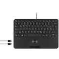 Produktbild: Perixx PERIBOARD-526 H DE, Kabelgebundene Mini-USB-Tastatur, Trackball, USB Hub