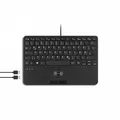 Produktbild: Perixx® PERIBOARD-526 H DE, Kabelgebundene Mini-USB-Tastatur, Trackball, USB Hub