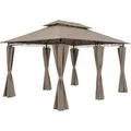 Produktbild: CASARIA® Pavillon Topas 3x4m Metall Wasserabweisend UV-Schutz 50+ mit Seitenteile Stabil Gartenpavillon Luxus Modern Taupe - Taupe