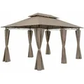 Produktbild: Pavillon 3x4m Gartenzelt Garten Seitenteile Metall Wasserabweisend Topas Taupe - Casaria