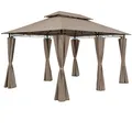 Produktbild: CASARIA® Pavillon Topas 3x4m Metall Wasserabweisend UV-Schutz 50+ mit Seitenteile Stabil Gartenpavillon Luxus Modern Taupe