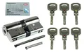 Produktbild: BKS Sicherheits Profilzylinder Janus Serie 46 (Sonderedition Schwarz/Rot/Gold), incl. 6 Schlüssel, Baulänge: 35/45 mm mit Not und Gefahrenfunktion incl. SN-TEC Montagematerial