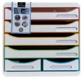 Produktbild: EXACOMPTA Schubladenbox Schubladenbox BIG BOX MAXI 6 offene Schubladen Weiss/Harlekin 312913D, Boxen stappelbar