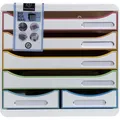 Produktbild: Exacompta Schubladenbox BIG BOX MAXI 6 offene Schubladen Weiss/Harlekin 312913D