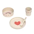 Produktbild: LÄSSIG Kindergeschirr Set (Teller, Becher, Schälchen, Löffel) ohne , BPA-frei, für Spülmaschine und Mikrowelle/Dish Set Happy Rascals Heart lavender