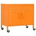 Produktbild: vidaXL Lagerschrank Orange 60x35x56cm Stahl Sideboard Schrank mit Rollen Büroschrank Metallschrank Aufbewahrungsschrank Büromöbel Stahlschrank