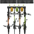Produktbild: Fahrrad Wandhalterung 4 Fahrräder 3 Helme Wandmontage Garage Stahl 300 Pfund 32