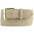 Produktbild: BELTINGER Ledergürtel Jeans-Gürtel aus Veloursleder mit goldener Gürtelschnalle 4 cm - Velou (1-St) beige 105 cm (Gesamtlänge 120 cm)