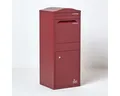 Produktbild: Smart Parcel Box Paketbriefkasten Großer Paketbriefkasten mit gebogenem Dach, Entnahme vorne, bordeaux