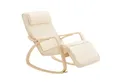Produktbild: SoBuy Schaukelstuhl FST16, Schaukelsessel Relaxstuhl, für Wohnzimmer Schlafzimmer Balkon, Schwingsessel Relaxsessel 5-fach verstellbare Fußstütze Birkenholz