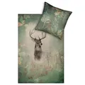 Produktbild: ESTELLA Kuschelflanell Bettwäsche Wilbur moos 1 Bettbezug 135 x 200 cm + 1 Kissenbezug 80 x 80 cm