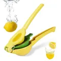 Produktbild: Relaxdays Zitronenpresse 2 in 1, 10021337, 7,5 x 22cm, gelb, Aluminium