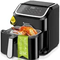 Produktbild: Heissluftfritteuse XL, 5 Liter - AF12 - digitale XL Heißluftfritteuse, 10 Programme, Airfryer, Fritteuse ohne Fett/Öl, 100°C - 200°C Airfryer Luftfritteuse Air Friteuse Power