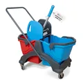 Produktbild: G.I.V. Putzwagen 2x18L Eimer + Wischmopp Presse Doppelfahreimer Gebäudereinigung