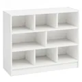 Produktbild: Wohnling Bücherregal WL5.819 Weiß 80x68,5x29,5 cm Regal Standregal Modern, Flurregal Schuhregal Schmal, Design Dekoregal Holz, Holzregal mit Fächern, Ablageregal Wohnzimmer Abstellraum
