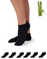Produktbild: Snocks Premium Bambus Sneaker Socken Herren und Damen 6 Paar - Weiche Atmungsaktive Knöchelsocken gegen Schweißfüße - Ideal für Sport und Alltag Gr.35-38 Farbe Schwarz