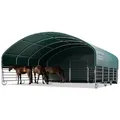 Produktbild: Weidezelt 8x8 m PVC Plane 2300 Newton - für Erduntergrund - vorn offen - grün - Grün