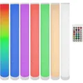 Produktbild: Moderne LED Stehleuchte mit weißem & RGB-LED Licht | Dynamischen Lichtmodi - wie Farbverlauf, Lauflicht | Musik-Sync | praktische Fernbedienung | ... - Weiß