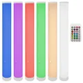 Produktbild: IC Home Moderne LED Stehleuchte RGB & Warmweiß – 103 cm Lichtsäule montiert geliefert (Kein DIY) – Musik-Sync, Lauflicht & Funkeleffekt – Dimmbar inkl. Fernbedienung, Mattweiß, 10W