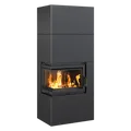 Produktbild: Kamineinsatz Simple Box 8kW Ø200 schwarz mit BA1 Kaminbausätze Bausatz Kamin