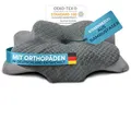 Produktbild: Glückstoff® Kissenbezug für Orthopädisches Kissen [mit Kühl- und Wärmeeffekt] aus Bambusfaser und Spandex | Weich & Kuschelig | Ersatzbezug | Grau | Version: Ergo