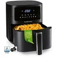 Produktbild: GOURMETmaxx Heißluftfritteuse Digital 4,5l 1500W schwarz mit Farbdisplay vorne, 1500 W, Heißluftzirkulation LED-Touch Pommes Steak wenig Fett 8 Programme schwarz