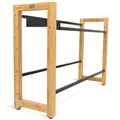 Produktbild: holz4home® Getränkekistenregal aus Bambus I inkl. Metallablage I Schwarze Metallstreben I Kellerregal Getränkeregal für Küche & Keller Kistenregal Getränkehalter (Schwarz, 4 Kisten - Breit)