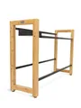Produktbild: holz4home® Kastenständer Getränkekistenregal aus Bambus I Kistenregal Metallstreben Schwarz, inkl. Metallablage