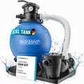 Produktbild: MONZANA® Sandfilteranlage SF159 15.900L/h für Pools bis 70000L 7 Wege Ventil 2in1 Adapter Ø32-38mm 600Watt Filteranlage Poolfilter Pumpe Filterkessel