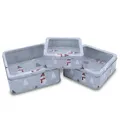 Produktbild: Spetebo Metall Gebäckdose mit Sichtfenster 3er Set eckig - 21/17 / 15 cm - Weihnachts Plätzchen Vorratsdose mit Schneemann Motiv - Keksdose Plätzchendose Aufbewahrung Geschenkbox