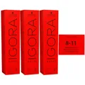 Produktbild: Schwarzkopf Igora Royal 3 x 60 ml 8-11 hellblond cendre extra Haarfarbe Cremefar